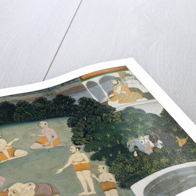Wrestlers watched by a Prince by Unknown