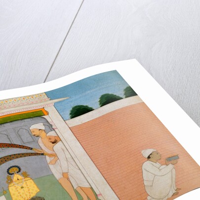 Raja Balwat Singh performing Puja by Nainsukh