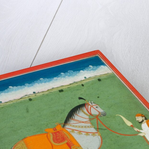 Groom holding a saddled horse. Punjab Plains, Pakistan, mid-19th century by Unknown
