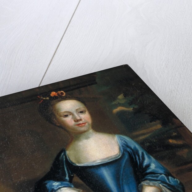 Portrait of a young girl wearing a scoop-necked dress by Unknown