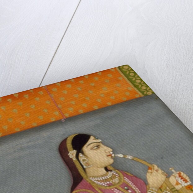 A Lady smoking a Huqqa by Unknown