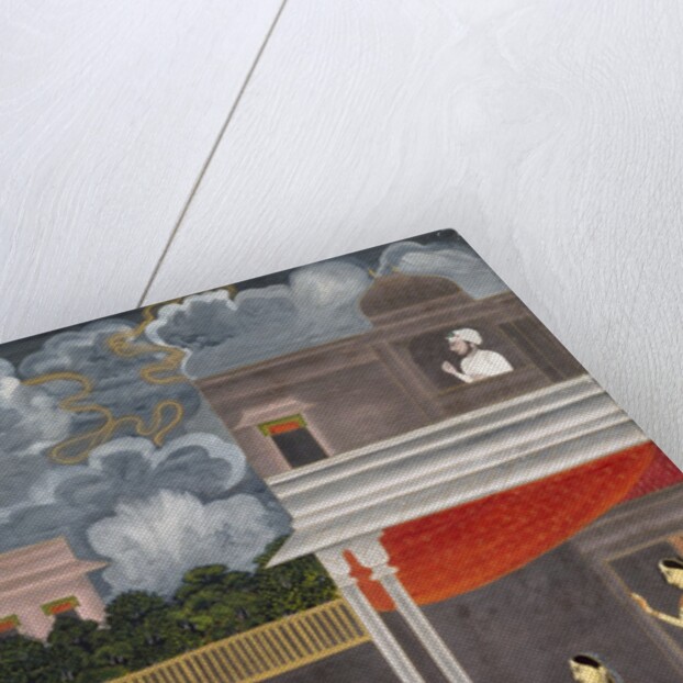 A Lady being brought in from a storm by Unknown