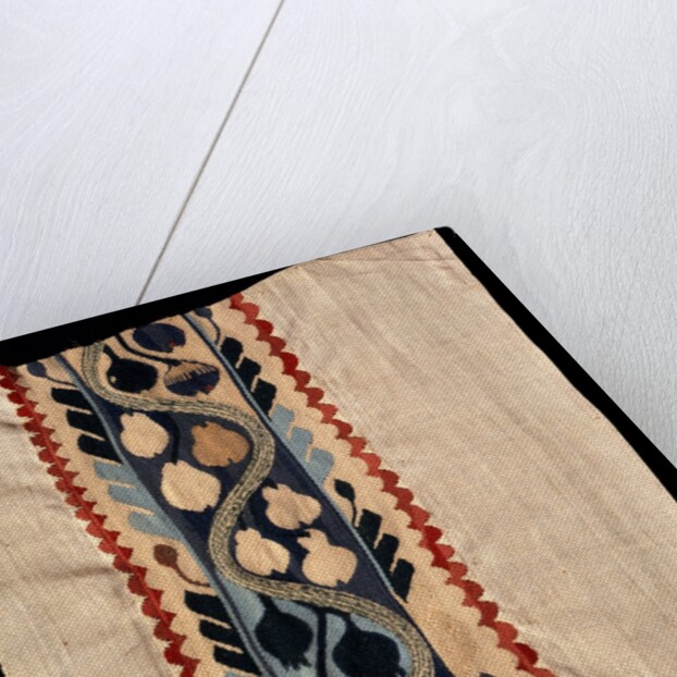Coptic textile with a tulip-like flower design by Morris & Co.