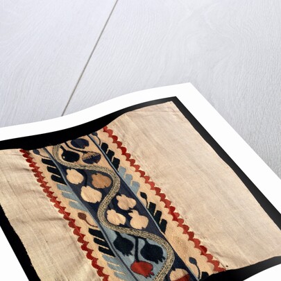 Coptic textile with a tulip-like flower design by Morris & Co.