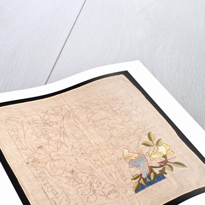 Unfinished embroidery kit with roses design by Mary Morris