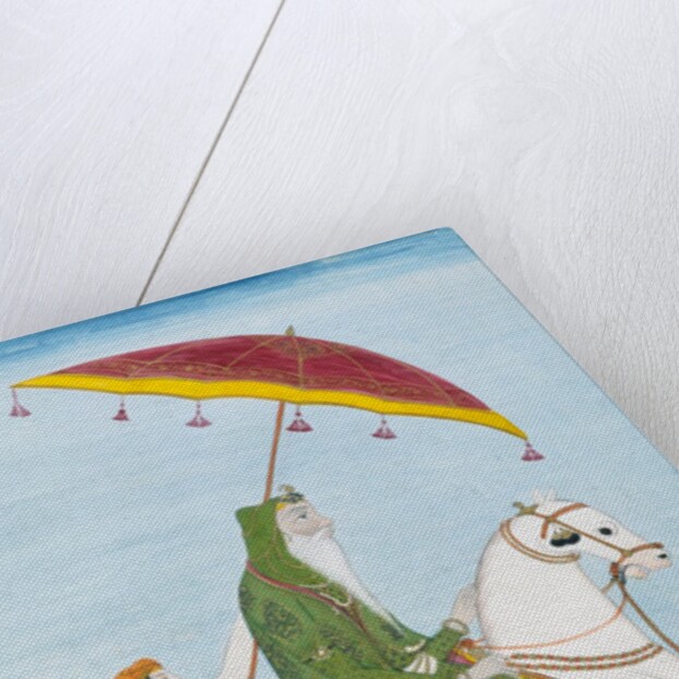 Raja Dhian Singh on horseback by Unknown