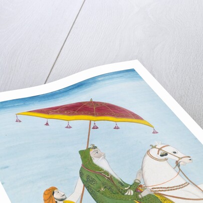 Raja Dhian Singh on horseback by Unknown