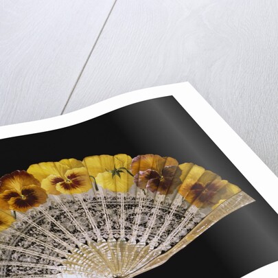 Fan with yellow pansies by Ronot-Tutin