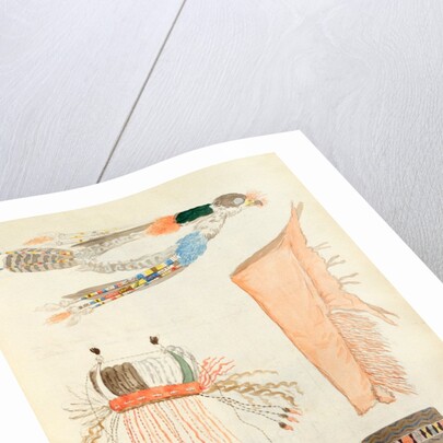 Sketch depicting North American Indian artefacts, Charles Hamilton Smith. England, 19th century by Charles Hamilton Smith