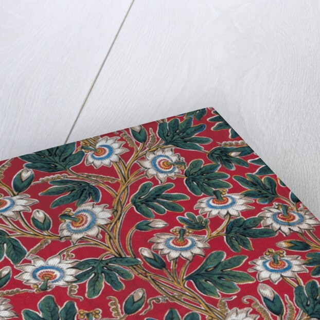 Textile sample with passion flowers by Richard Ovey