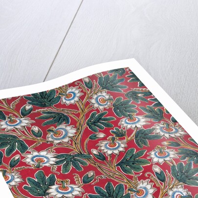 Textile sample with passion flowers by Richard Ovey