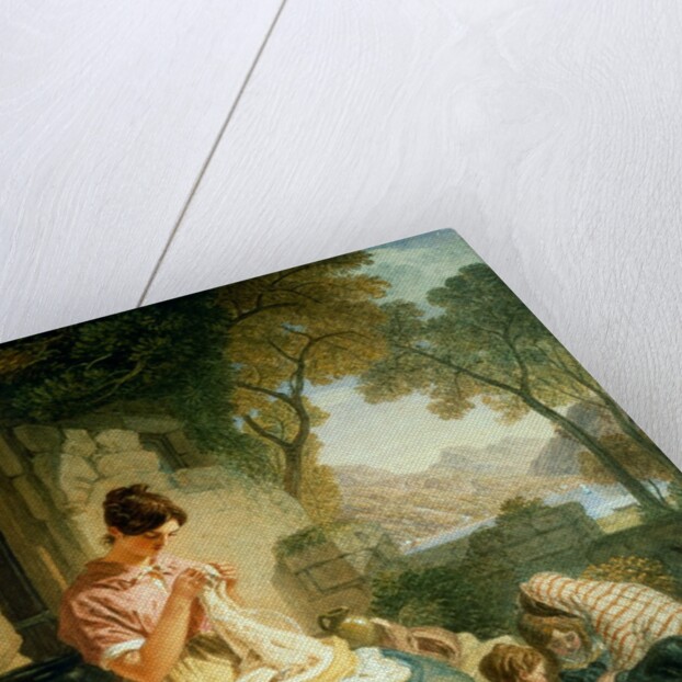 Scottish Peasant Girl Embroidering Muslin by Joshua Cristall