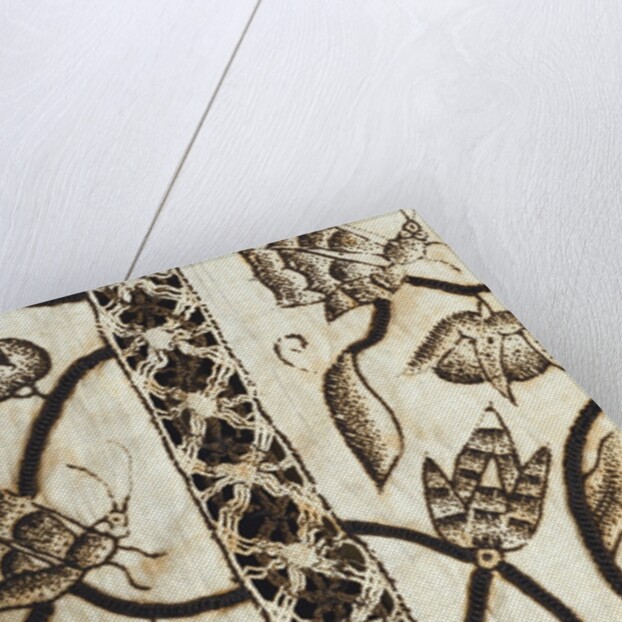 Lady's Jacket, detail. Linen embroidered with silk. England, early 17th century by Anonymous