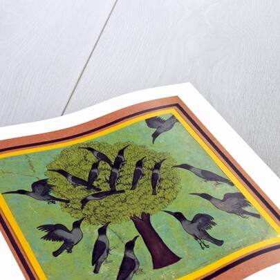 A Tree with Crows Perched in its Branches, with Others Flying Around It. Rajasthan, India, c.1850 by Unknown