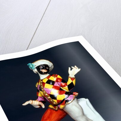 Harlequin holding a black cherry by Johann Joachim Kändler