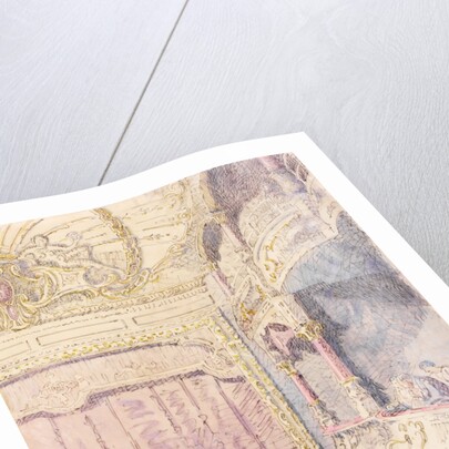 Interior, showing a box and the stage, of The Old Grand Theatre by Walter Bayes