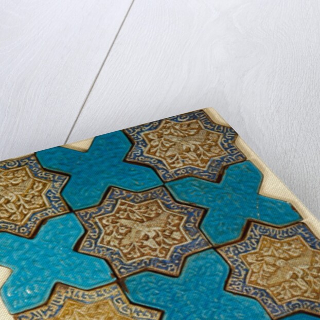 Panel of 15 wall tiles, with lustre decoration of a phoenix motif . Kashan, Iran, early 14th century by Unknown