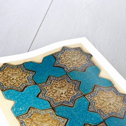 Panel of 15 wall tiles, with lustre decoration of a phoenix motif . Kashan, Iran, early 14th century by Unknown