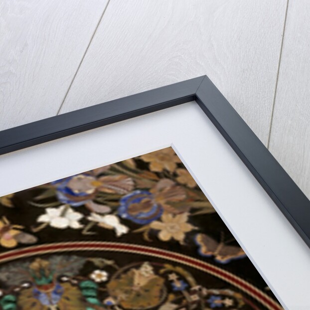 Detail of top table with floral design inlay by J. Randall