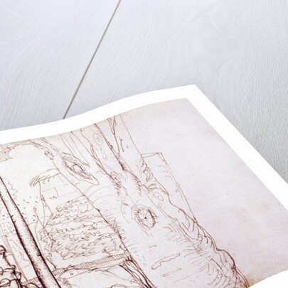 Sketch of a woodland or forest scene by Samuel Palmer