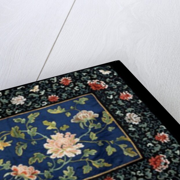 Panel with peonies and leaves and stems by Anonymous