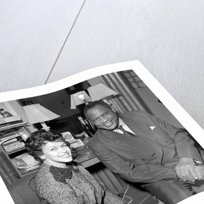Paul Robeson with Eve Boswell in the Palladium dressing room by Harry Hammond