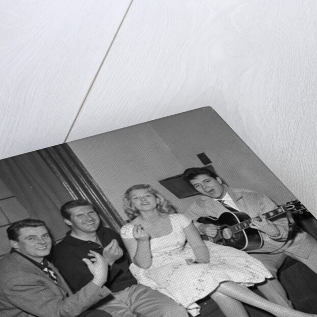 Cliff Richard with celebrity friends at the Palladium by Harry Hammond