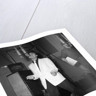 Cliff Richard recording in a studio by Harry Hammond