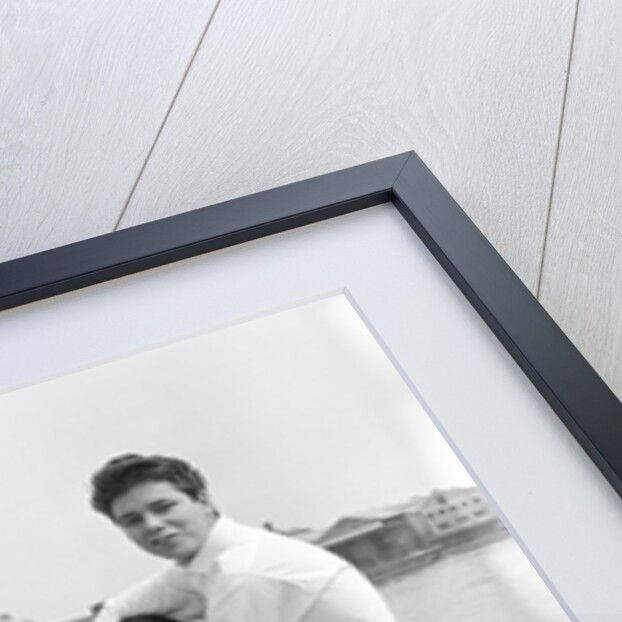 Cliff Richard with unknown man by the Thames at Chelsea by Harry Hammond