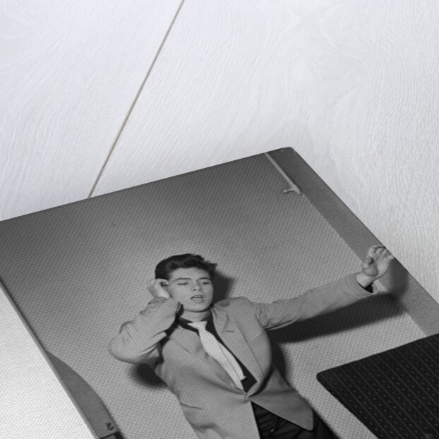 Cliff Richard rehearsing in a dressing room by Harry Hammond