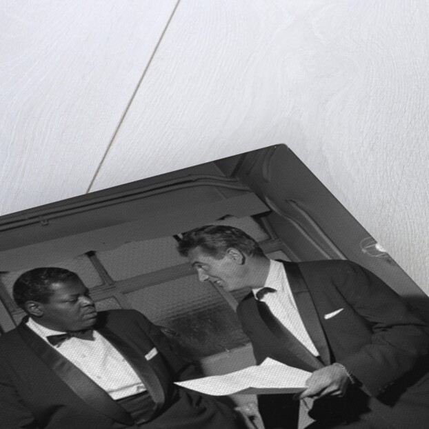 Oscar Peterson with an unknown man by Harry Hammond