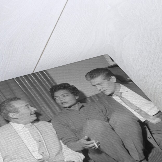 Eartha Kitt with two unnamed men by Harry Hammond