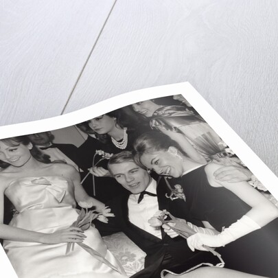 Adam Faith in promotion call with Rank Studio starlets by Harry Hammond