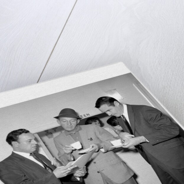 Bing Crosby at recording session at Decca Studios by Harry Hammond