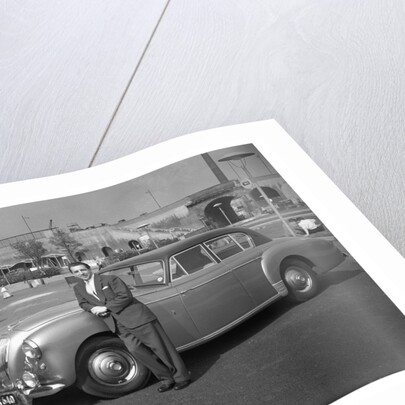 Mantovani with his Jaguar by Harry Hammond