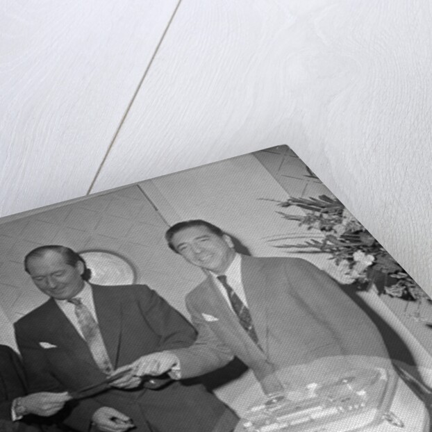 Mantovani with George Elrick and unknown man by Harry Hammond