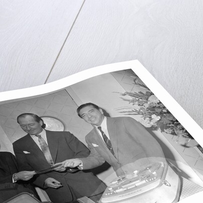 Mantovani with George Elrick and unknown man by Harry Hammond