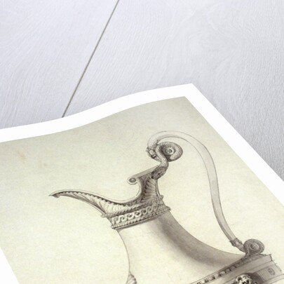 Design for a hot water jug with serpent handle by Jean-Jacques Boileau