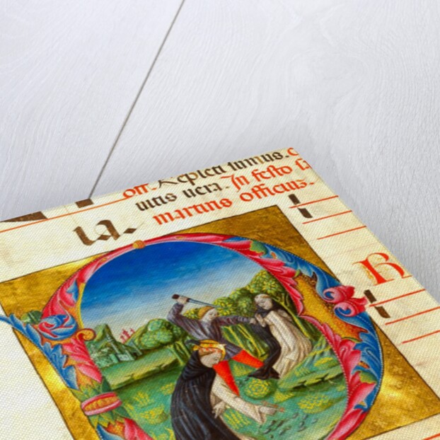 Initial letter P, depicting The Martyrdom of St Peter by Anonymous