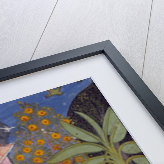 A lady picking flowers from a pot by Unknown