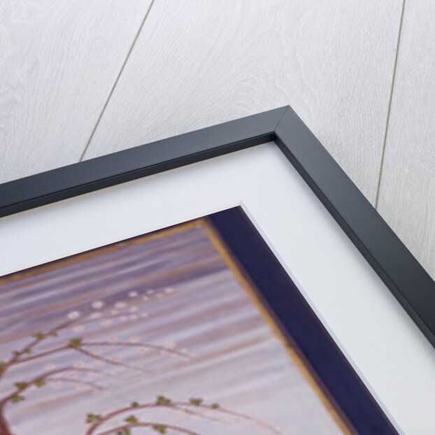 A lady standing beneath a tree braiding or drying her hair by Unknown