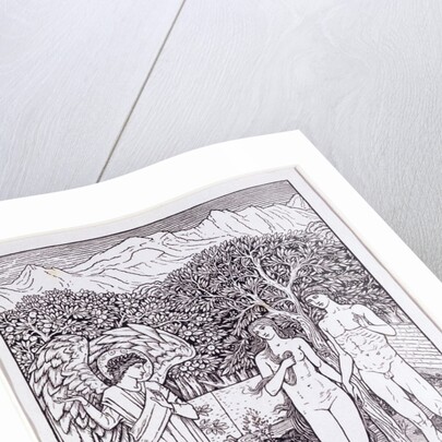 Adam and Eve in the Garden of Eden by William Morris