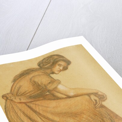 A girl holding her knees by Unknown