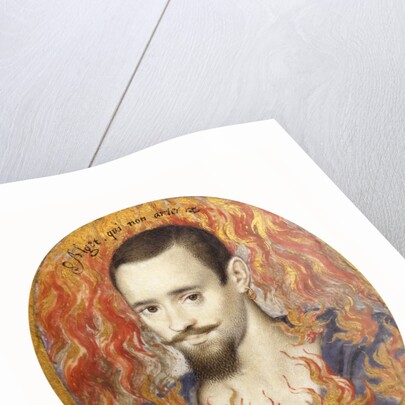 An Unknown Man Against a Background of Flames by Isaac Oliver