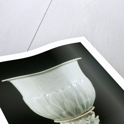 Lotus Vase & Dragon Pedestal by Unknown