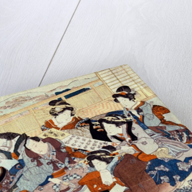 An actor seated surrounded by fashionable women by Utagawa Kunisada
