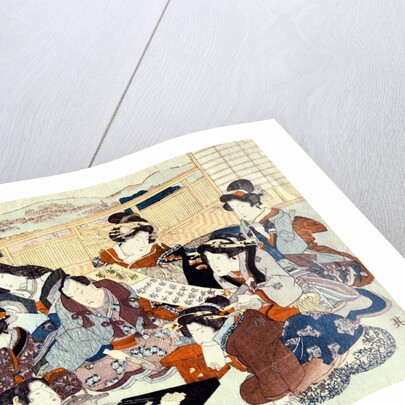 An actor seated surrounded by fashionable women by Utagawa Kunisada