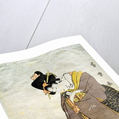 A Young Woman Fondling a Doll by Kitagawa Hidemaro