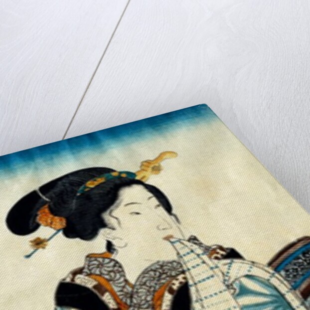 Girl with Scissors by Utagawa Kunisada