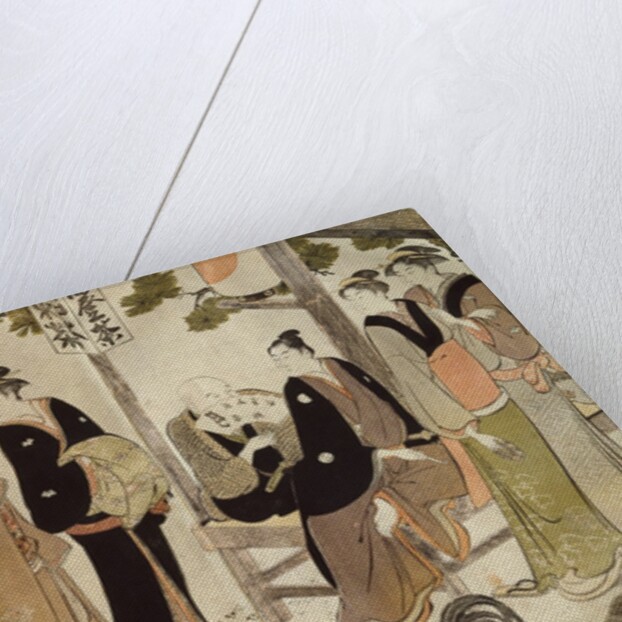 An arranged introduction at a Shrine by Torii Kiyonaga